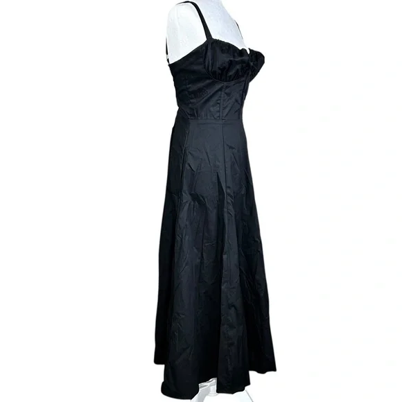 NEW Freemarket Corset Midi Dress L Taffeta Dark Romantic Whimsigoth Milkmaid - Picture 3 of 13